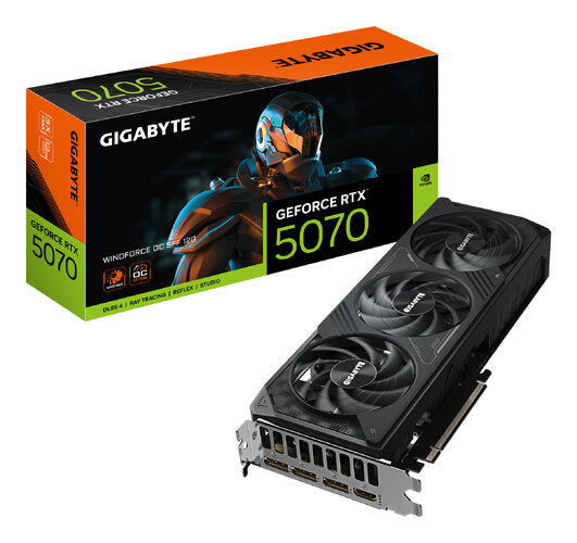 TARJETA DE VIDEO GIGABYTE GV-N5070WF3OC-12GD / RTX 5070 / 12GB GDDR7 / PCIE 5.0 / GAMING TARJETA DE VIDEO GIGABYTE GV-N5070WF3OC-12GD / RTX 5070 / 12GB GDDR7 / PCIE 5.0 / GAMING